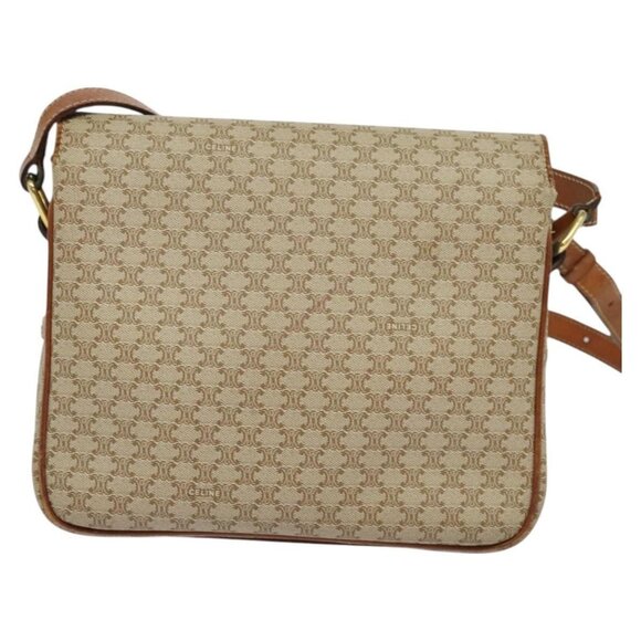 CELINE Macadam Canvas Shoulder Bag PVC Beige Gold Auth - Picture 3 of 16